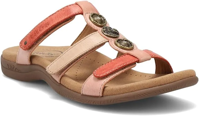 Taos Prize 4 Women's Walking Sandal - Stylish and Adjustable Three Strap Open Back Slide On Walking Sandal with Premium Arch Support and Cushioning for All Day Comfort