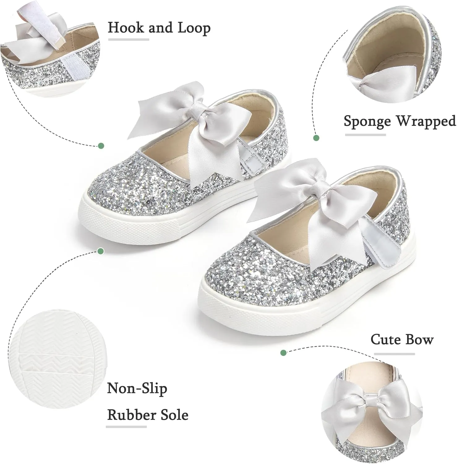THEE BRON Toddler Shoes Girls Glitter Fashion Sneakers Sparkly Sequin Casual Shoes