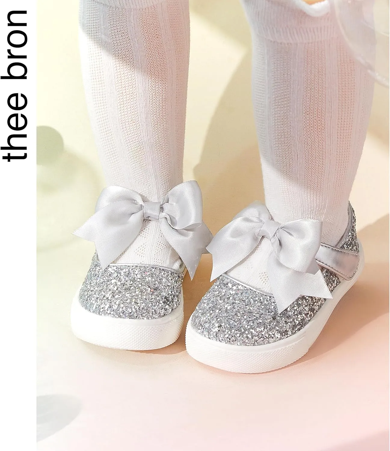 THEE BRON Toddler Shoes Girls Glitter Fashion Sneakers Sparkly Sequin Casual Shoes