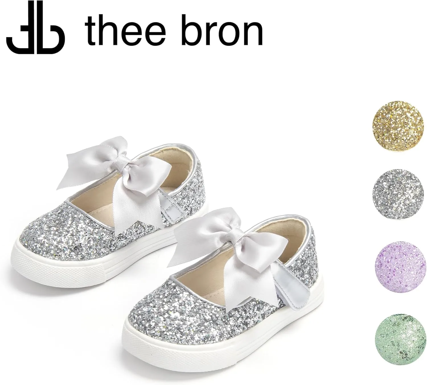 THEE BRON Toddler Shoes Girls Glitter Fashion Sneakers Sparkly Sequin Casual Shoes