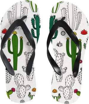 Thong Slippers Flip Flops for Women Home Cactus Casual Flat Slide Beach Slippers Sandals Shower Shoes