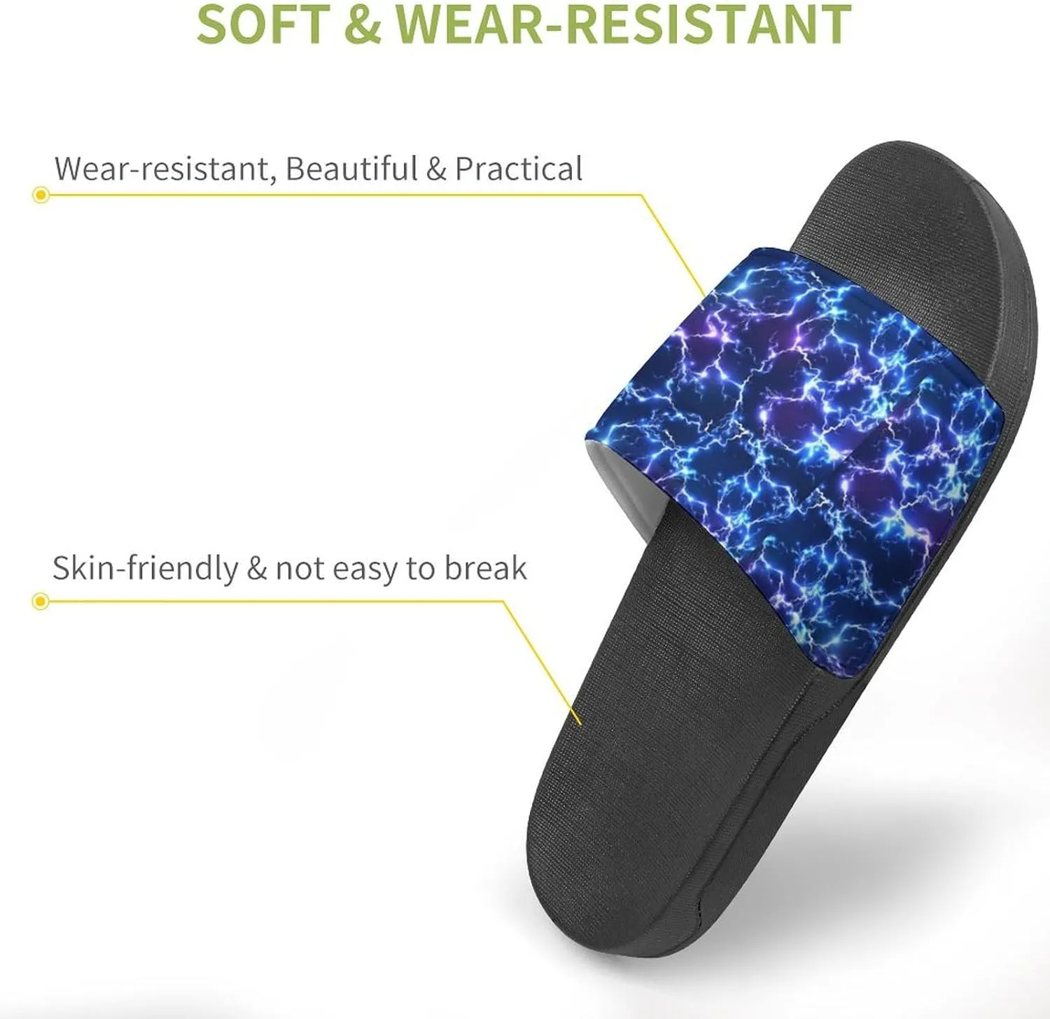 Thunder And Lightning Men's And Women's Outdoor Beach Slippers PVC Slippers Sandals Comfortable Shower Shoes