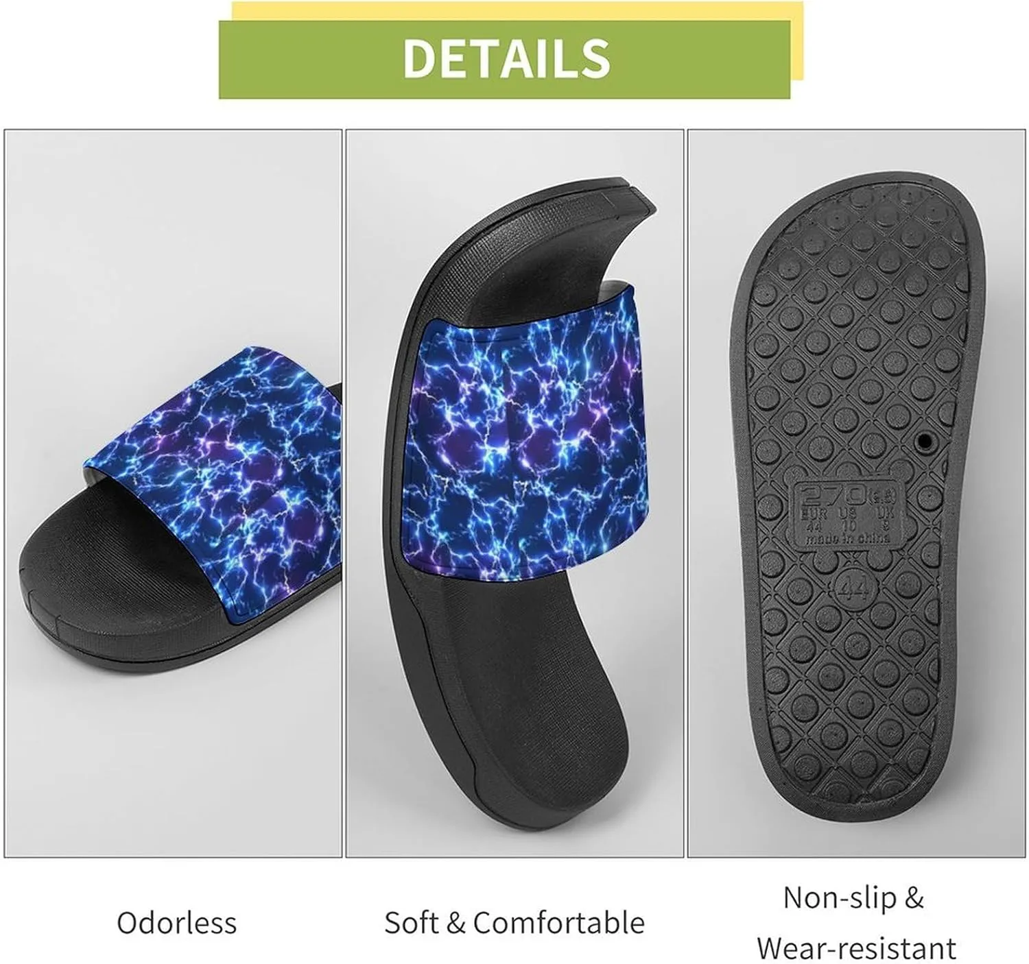 Thunder And Lightning Men's And Women's Outdoor Beach Slippers PVC Slippers Sandals Comfortable Shower Shoes