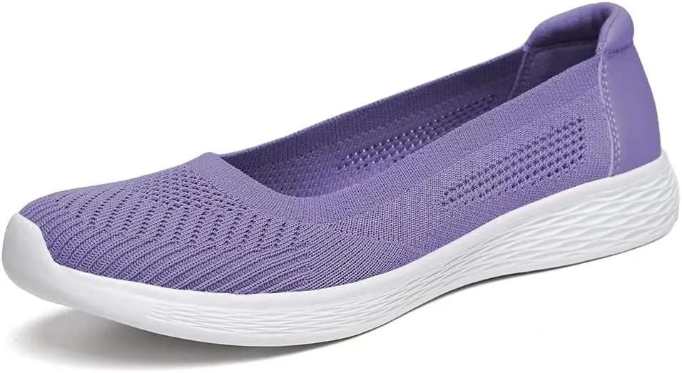 TIOSEBON Women's Comfortable Loafer Flat Foam Mesh Slip-On Walking Shoes