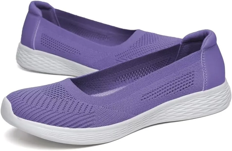 TIOSEBON Women's Comfortable Loafer Flat Foam Mesh Slip-On Walking Shoes