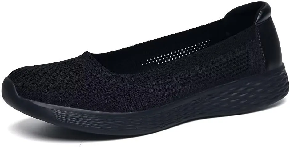 TIOSEBON Women's Comfortable Loafer Low-Top Flat Ultra Memory Foam Mesh Slip-On Walking Shoes