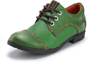 TMA EYES & MAiA Womens Handmade Stitching Shoes Leather Lace-up Low Heel Casual Shoes for Outdoor