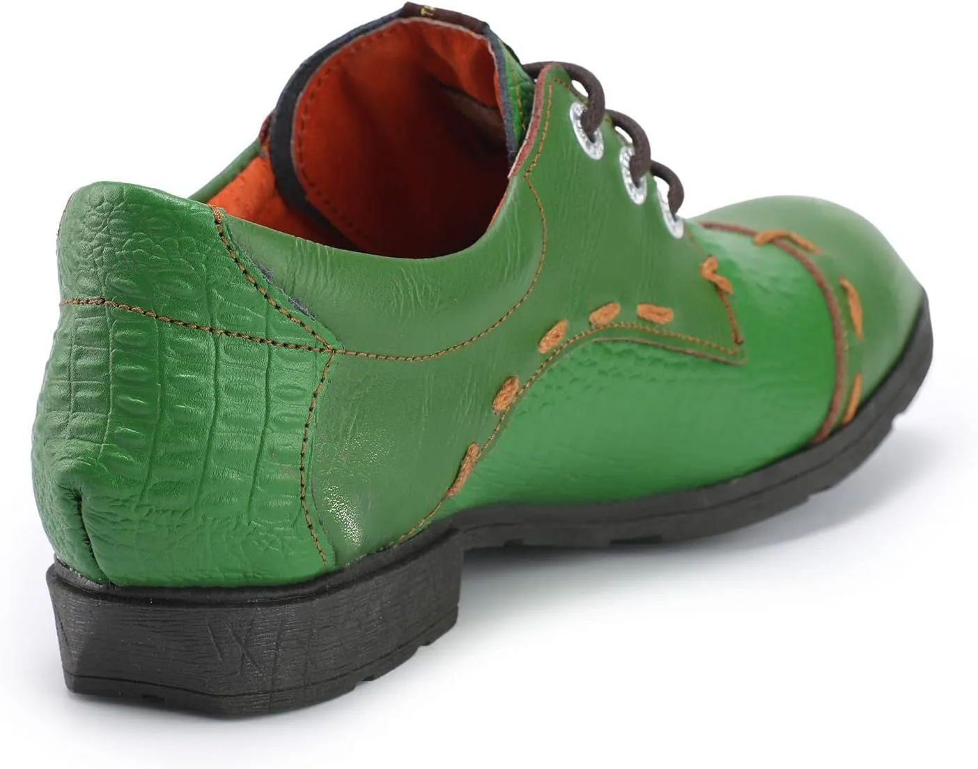 TMA EYES & MAiA Womens Handmade Stitching Shoes Leather Lace-up Low Heel Casual Shoes for Outdoor