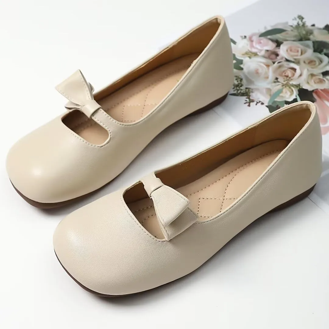 TN TANGNEST Women's Flats Classical Square Toe One Line Strap Mary Jane Flats Soft Slip On Flats
