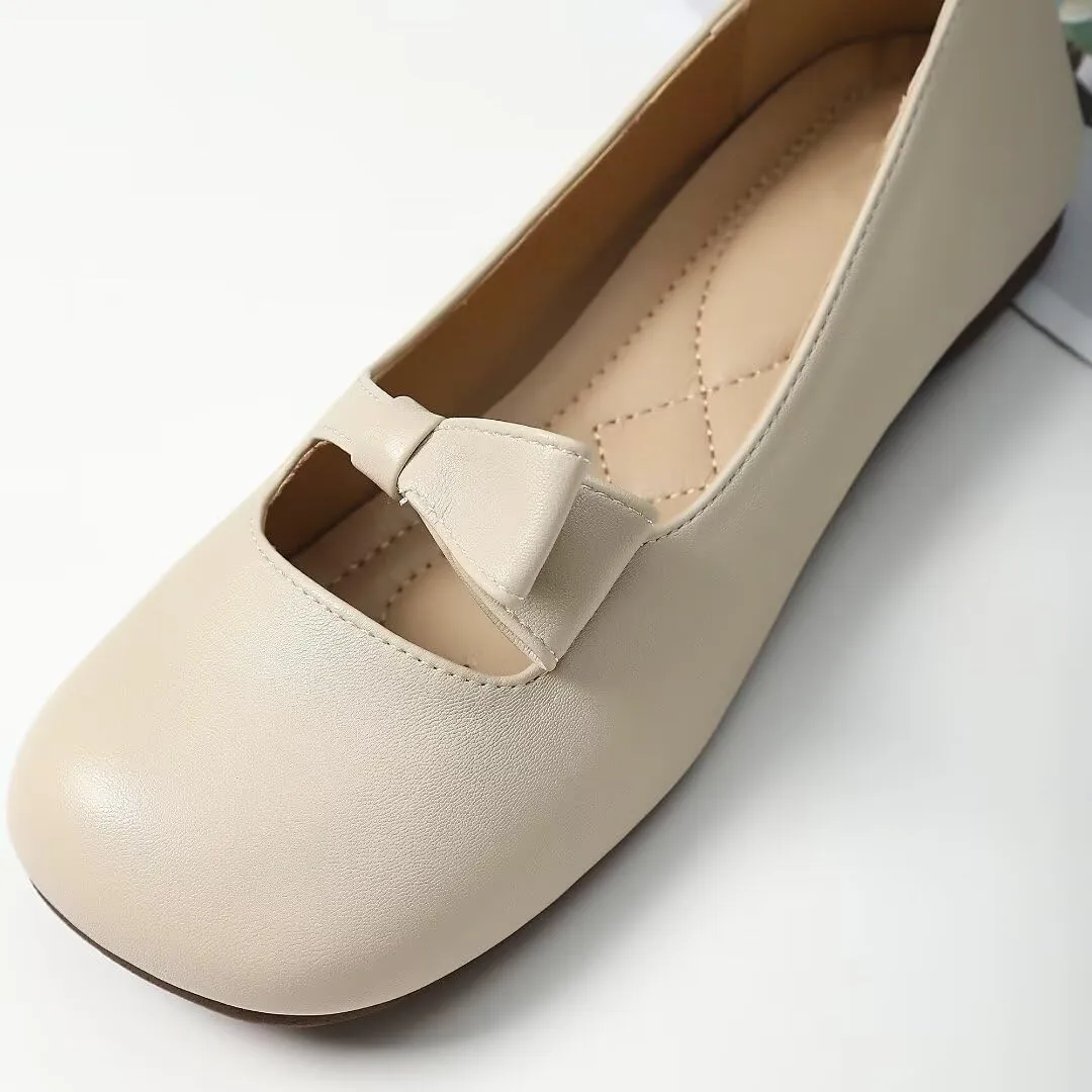 TN TANGNEST Women's Flats Classical Square Toe One Line Strap Mary Jane Flats Soft Slip On Flats