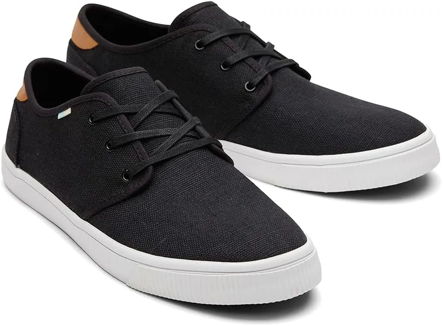 TOMS Mens Carlo Lace Up Sneakers Shoes Casual - Black