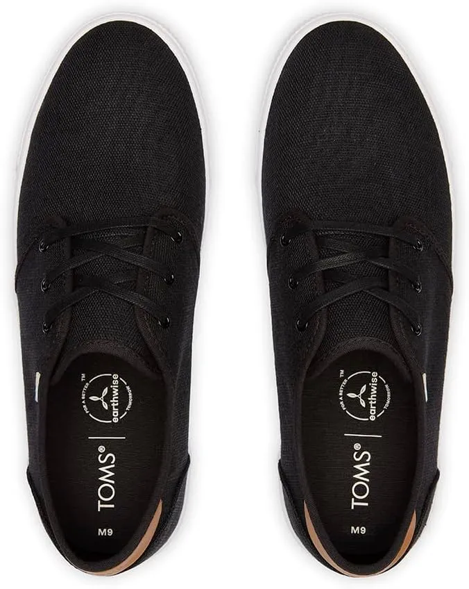 TOMS Mens Carlo Lace Up Sneakers Shoes Casual - Black