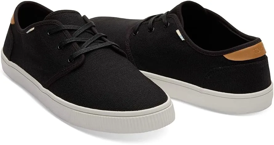 TOMS Mens Carlo Lace Up Sneakers Shoes Casual - Black