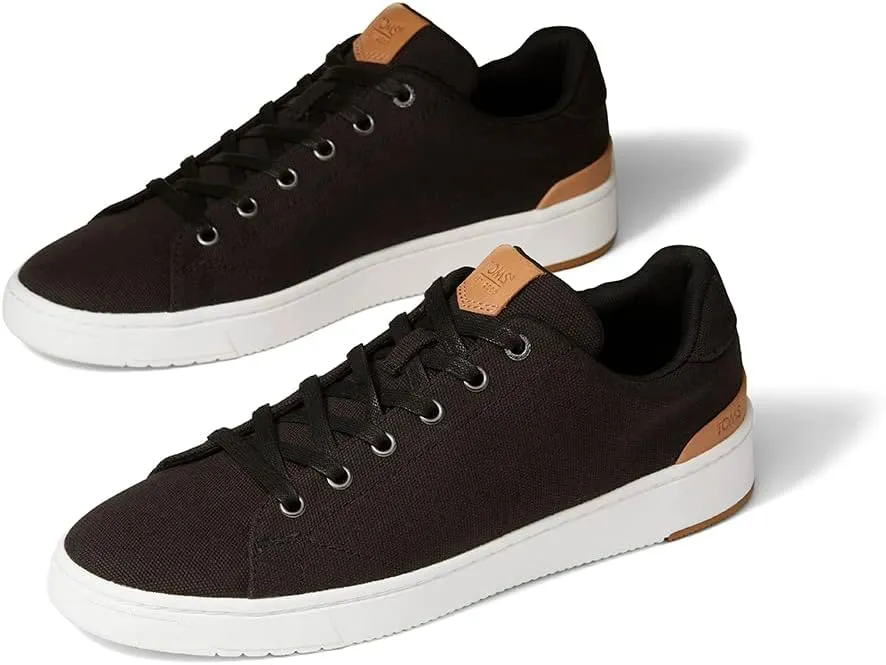 TOMS Mens Travel Lite Low Lace Up Sneakers Shoes Casual - Black