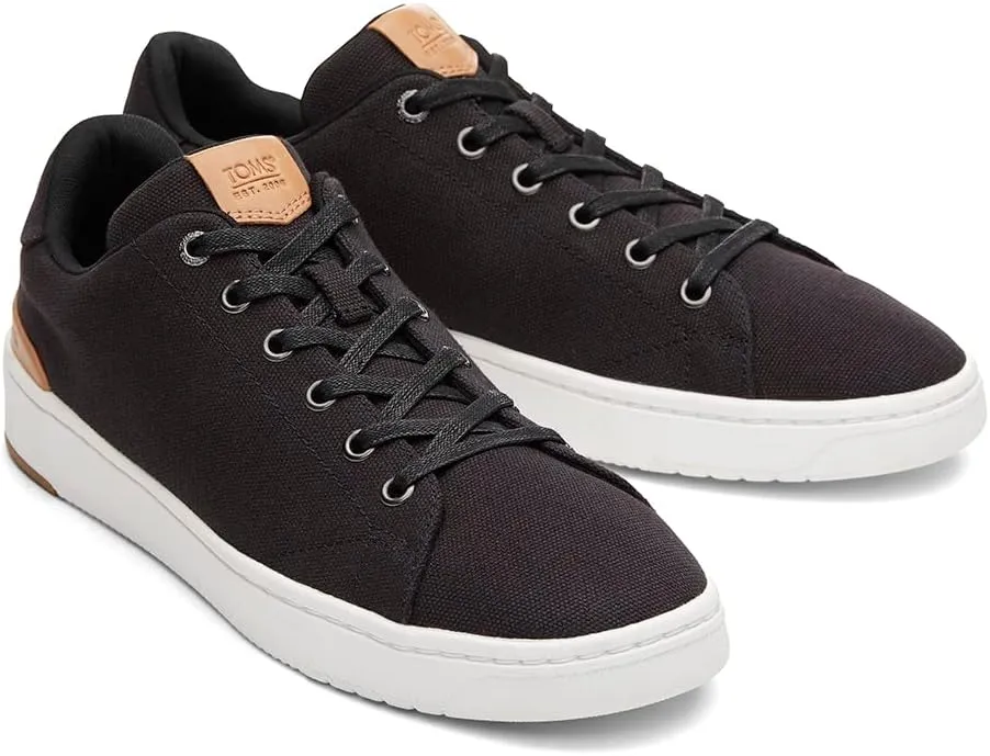 TOMS Mens Travel Lite Low Lace Up Sneakers Shoes Casual - Black