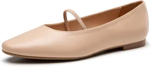 Trary Mary Jane Ballet Flats for Women - Comfortable Closed Toe Shoes With Strap