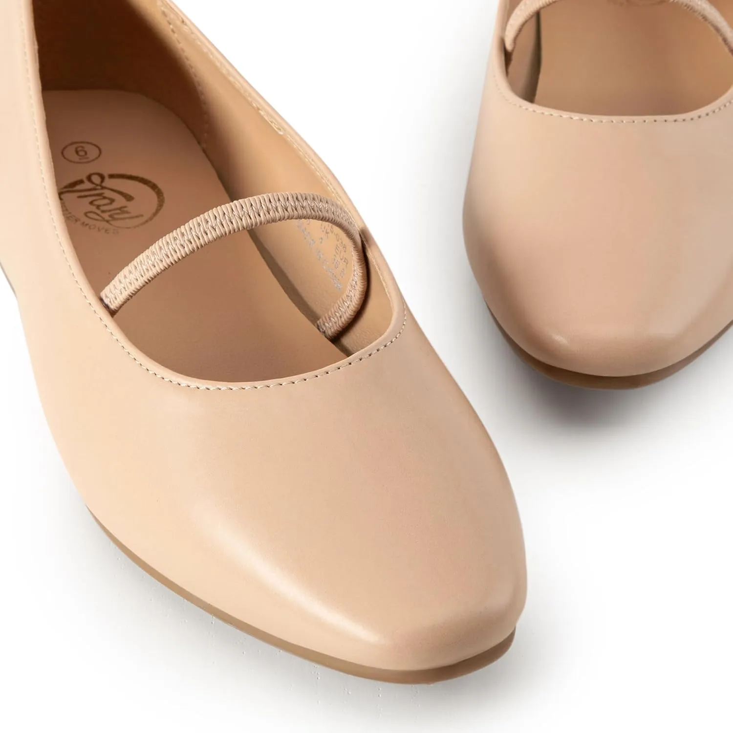 Trary Mary Jane Ballet Flats for Women - Comfortable Closed Toe Shoes With Strap