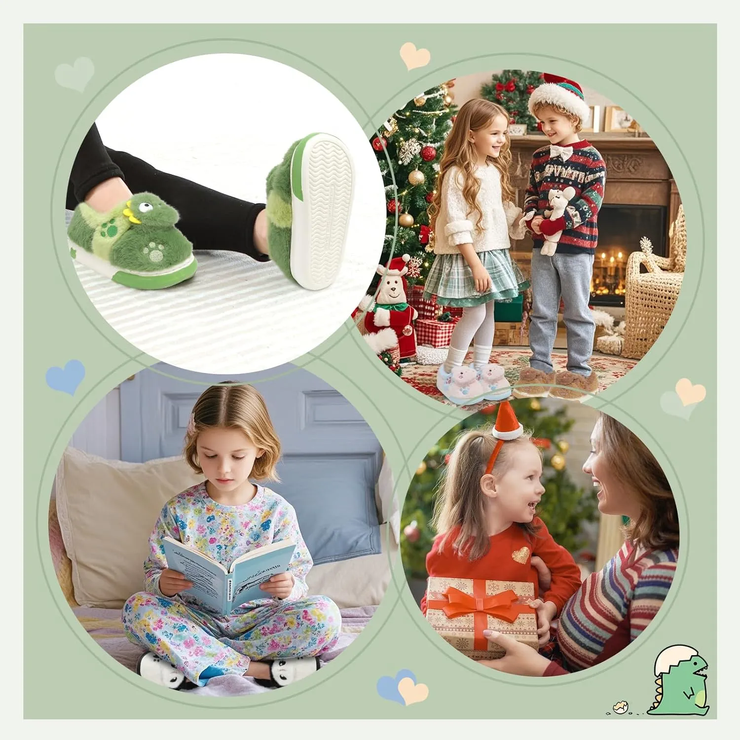 TXJ Sports Toddler Slippers for Girls Boys Soft Plush House Slippers Kids Winter Fuzzy Slipper Indoor Cozy Cute Shoes
