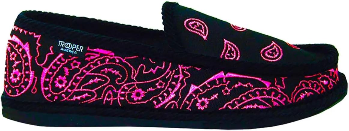 Unisex-Adult KS-002E Embroidery Bandana Paisley Slippers Shoes