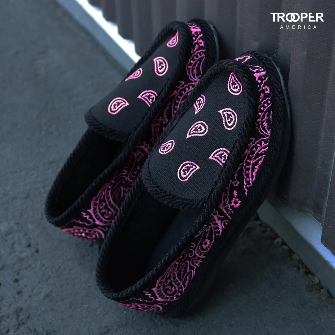 Unisex-Adult KS-002E Embroidery Bandana Paisley Slippers Shoes