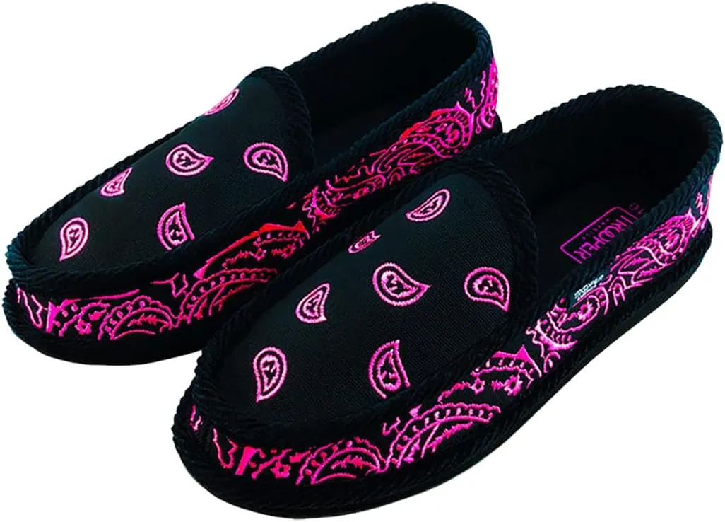 Unisex-Adult KS-002E Embroidery Bandana Paisley Slippers Shoes