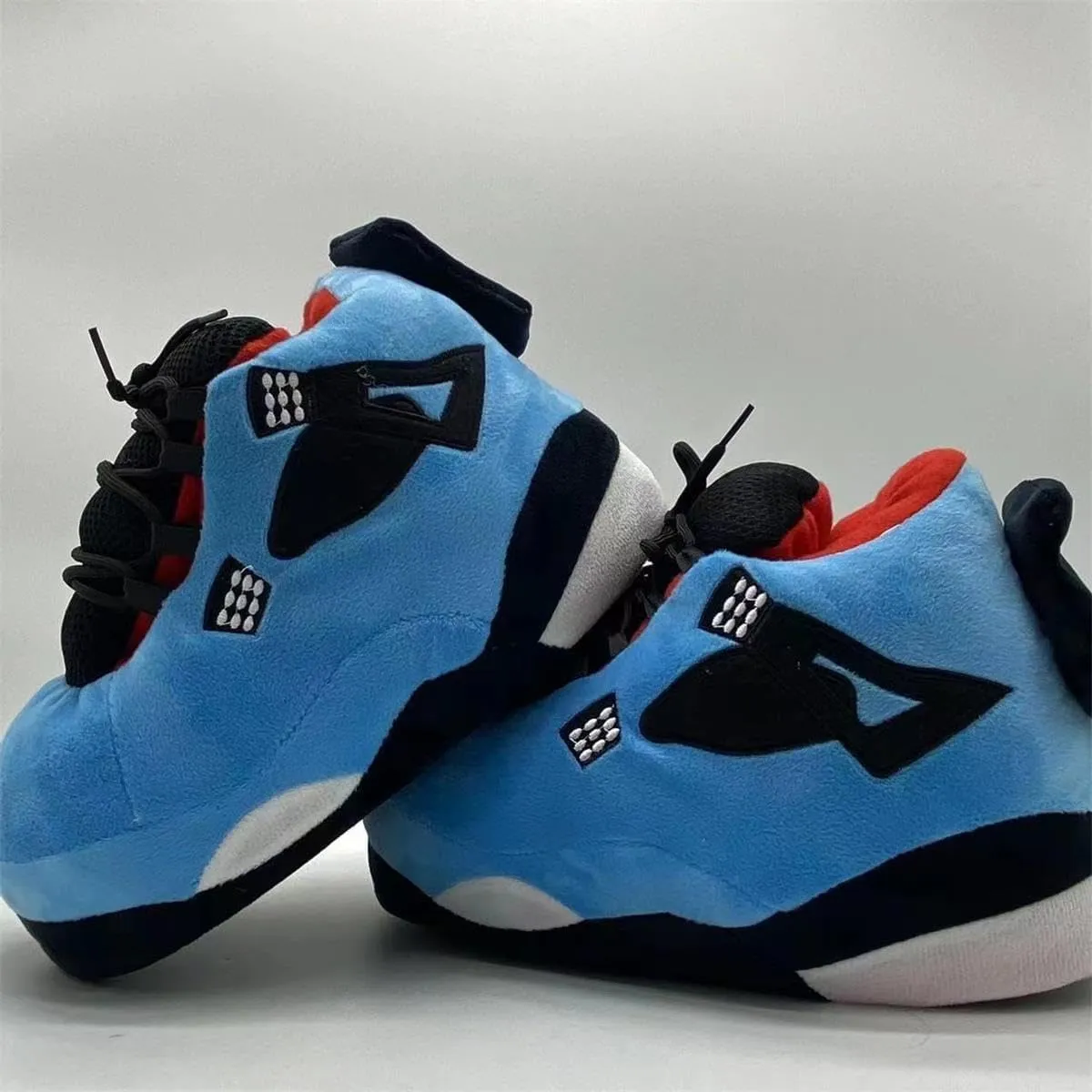 Unisex Cosy Trendy Sneaker Slippers - Warm Plush Anti-Skid Rubber Sole Comfy Fluffy Shoes - One-Size 6-12 Fleece Lined House Shoes
