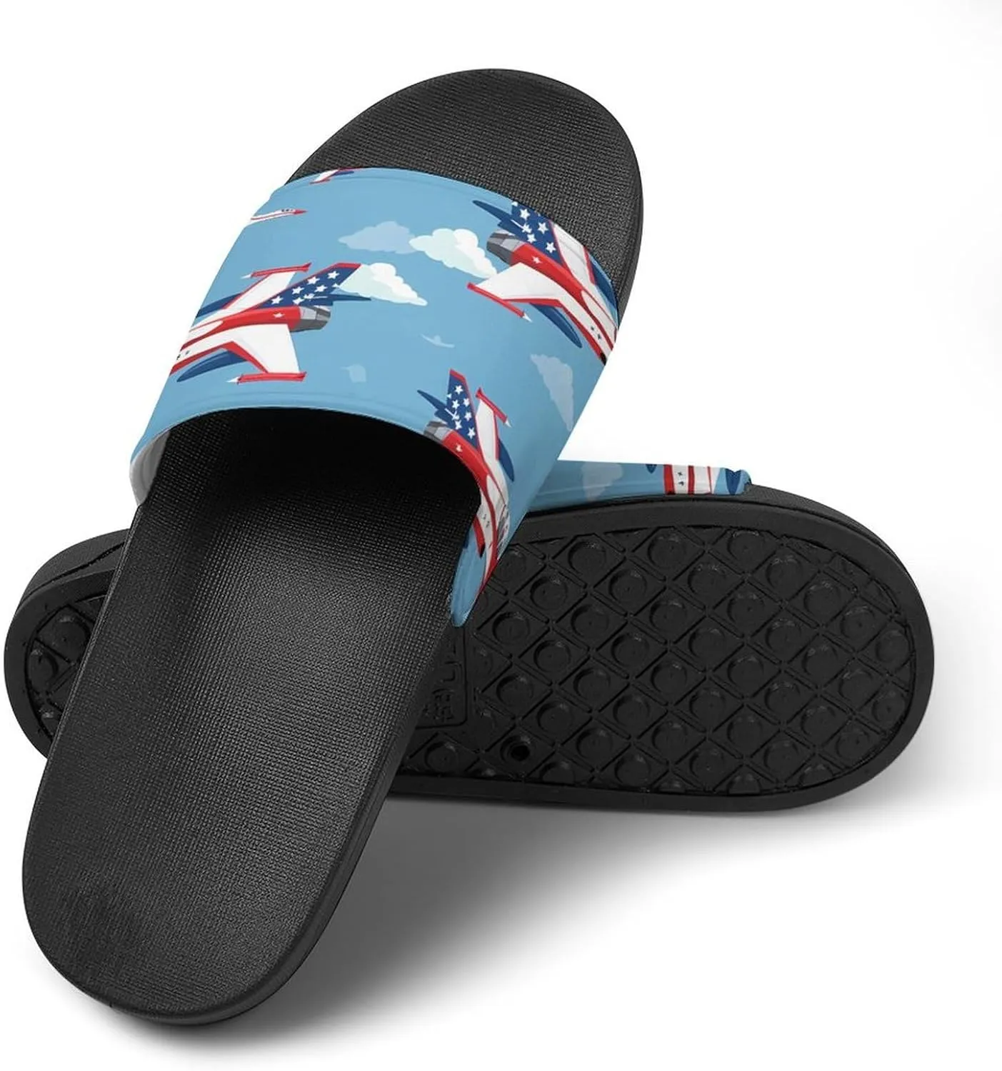 USA Fighter Planes Slippers for Women Men Anti-Slip Shower Slides Open Toe Slippers for Home Outdoor Beach