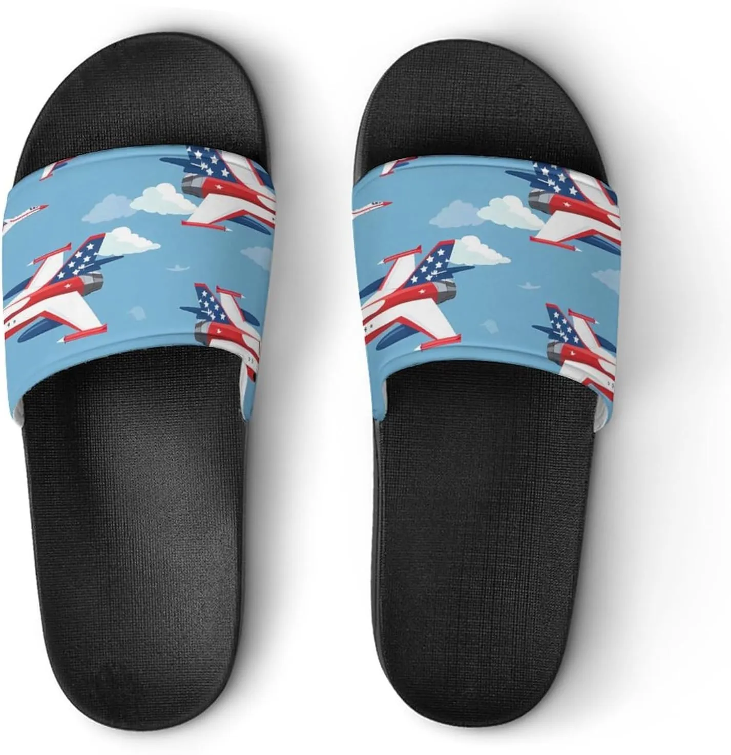 USA Fighter Planes Slippers for Women Men Anti-Slip Shower Slides Open Toe Slippers for Home Outdoor Beach