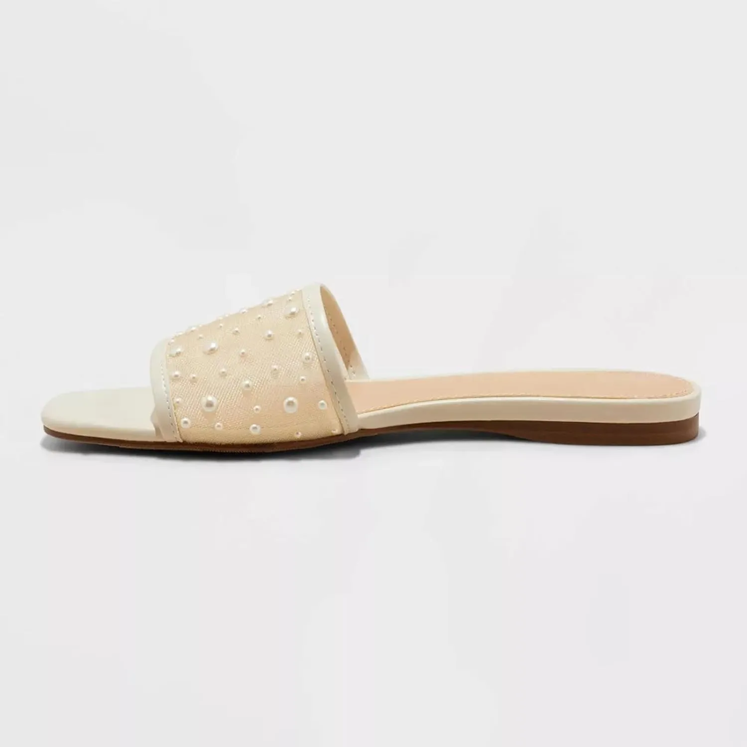 USIMAD Mesh Flats Open Toe Slip On Slide Sandals with Memory Foam insole