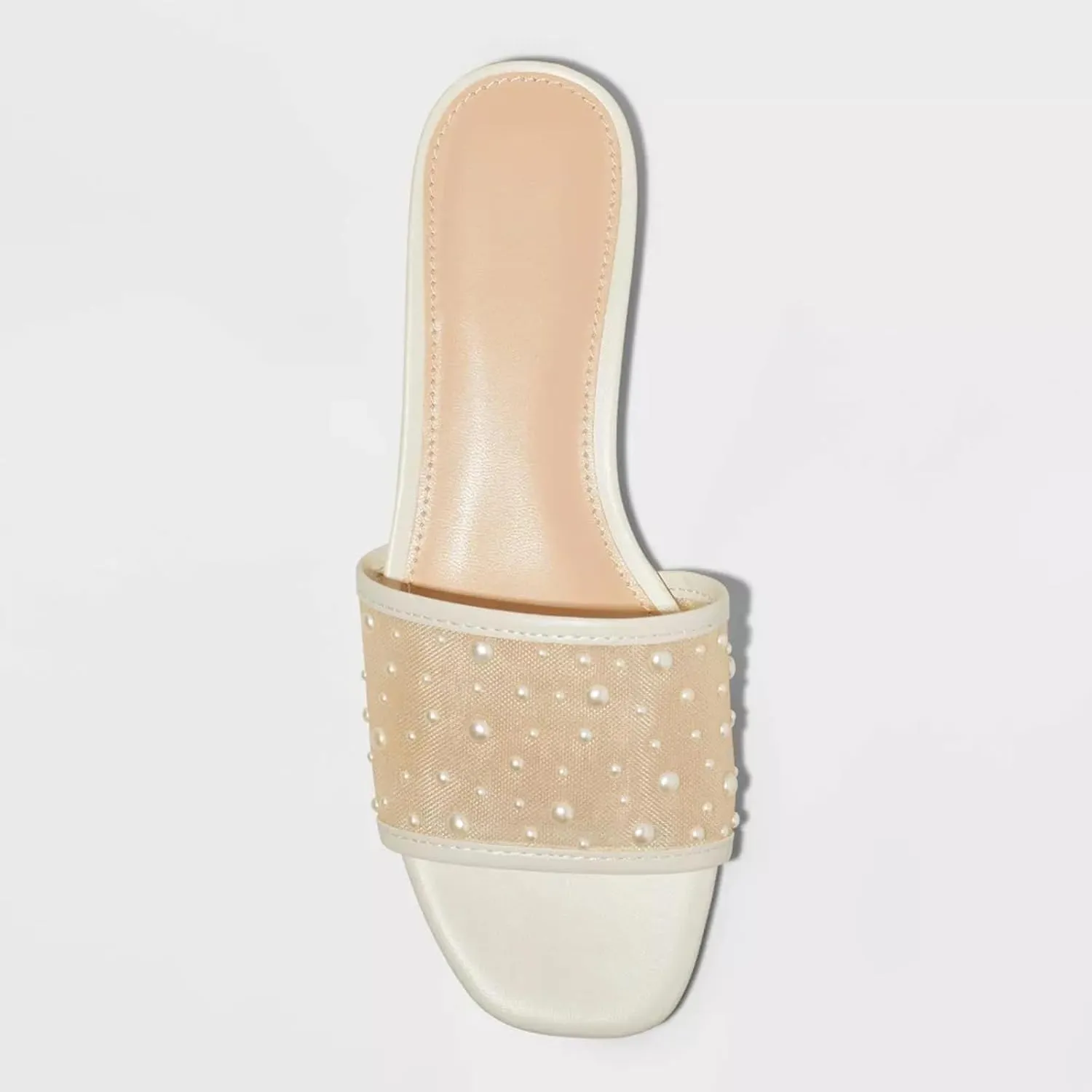 USIMAD Mesh Flats Open Toe Slip On Slide Sandals with Memory Foam insole