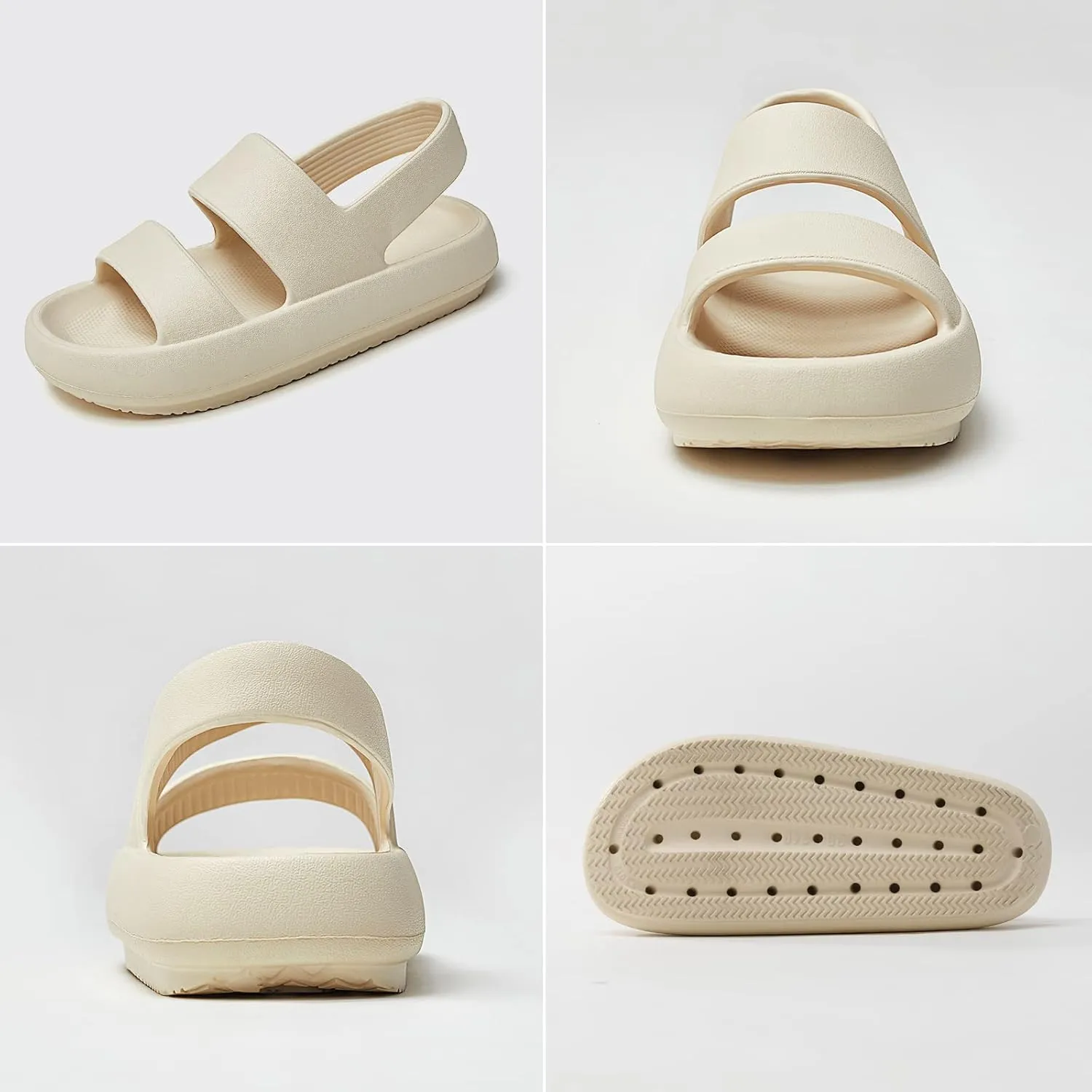 utune Sandals For Women,Casual Open Toe Cloud Slide Sandals Soft Thick Sole Non-Slip Indoor Outdoor Summer Sandal
