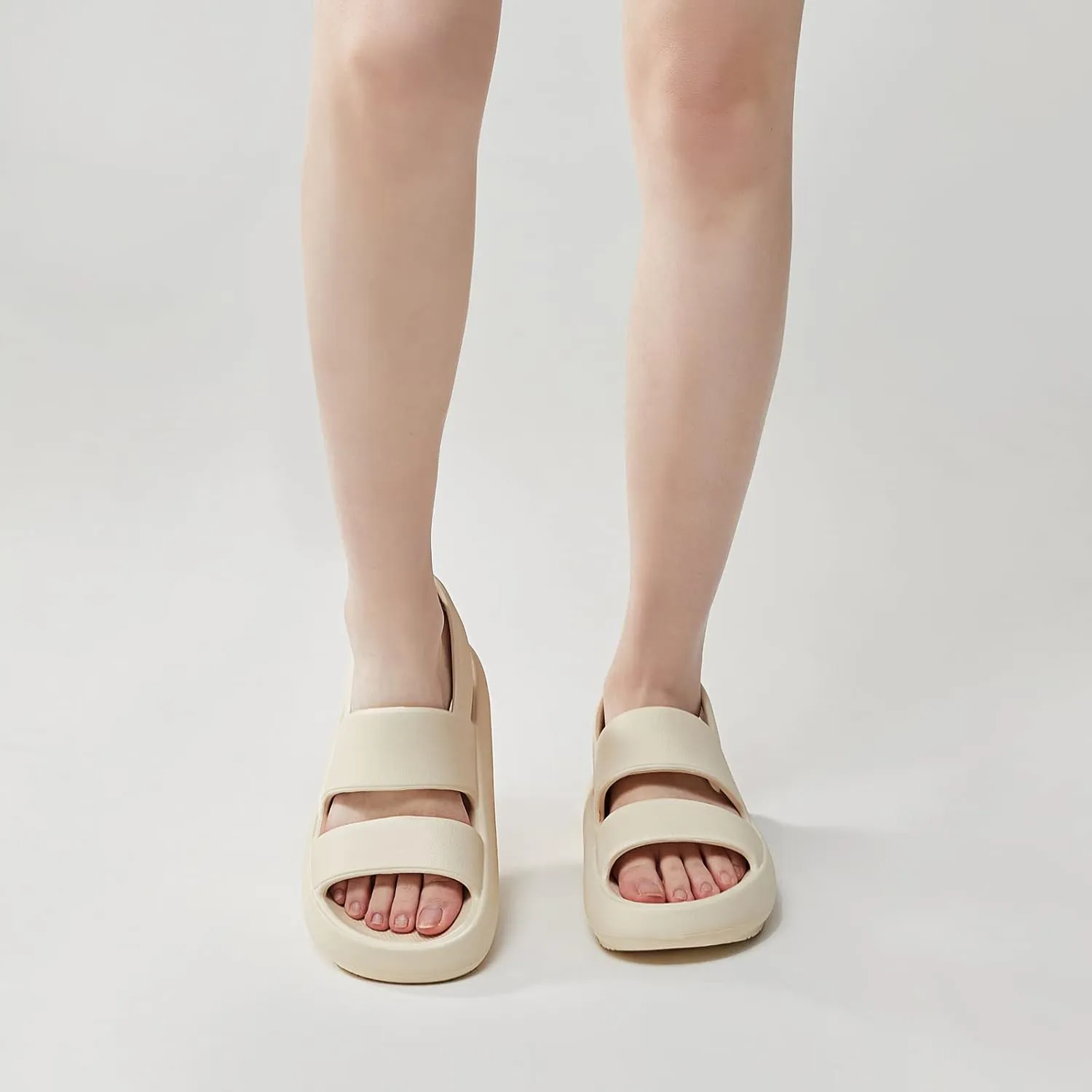 utune Sandals For Women,Casual Open Toe Cloud Slide Sandals Soft Thick Sole Non-Slip Indoor Outdoor Summer Sandal