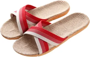 VALICLUD Non-slip Linen Slippers Comfortable Lightweight Summer Footwear for Home