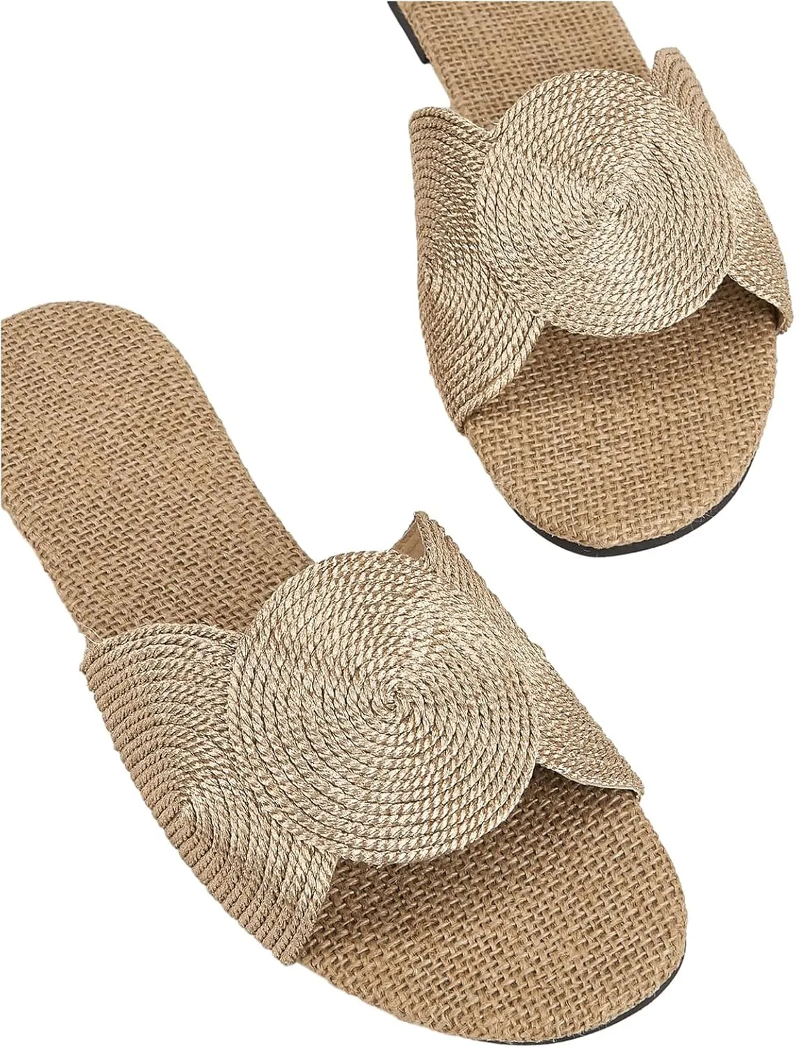 Verdusa Women's Open Toe Flat Sandal Casual Slip On Slides Beach Sandals