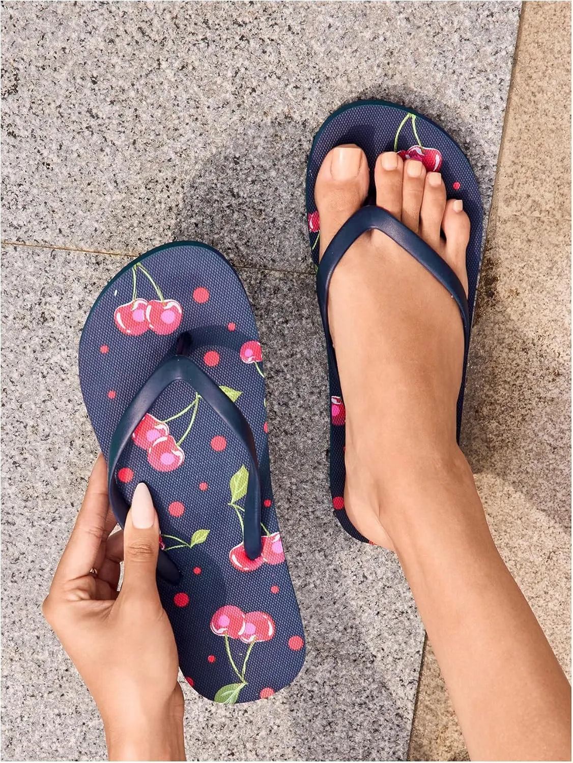 Verdusa Women's T-Strap Thong Flat Sandals Square Toe Slip On Flip Flops