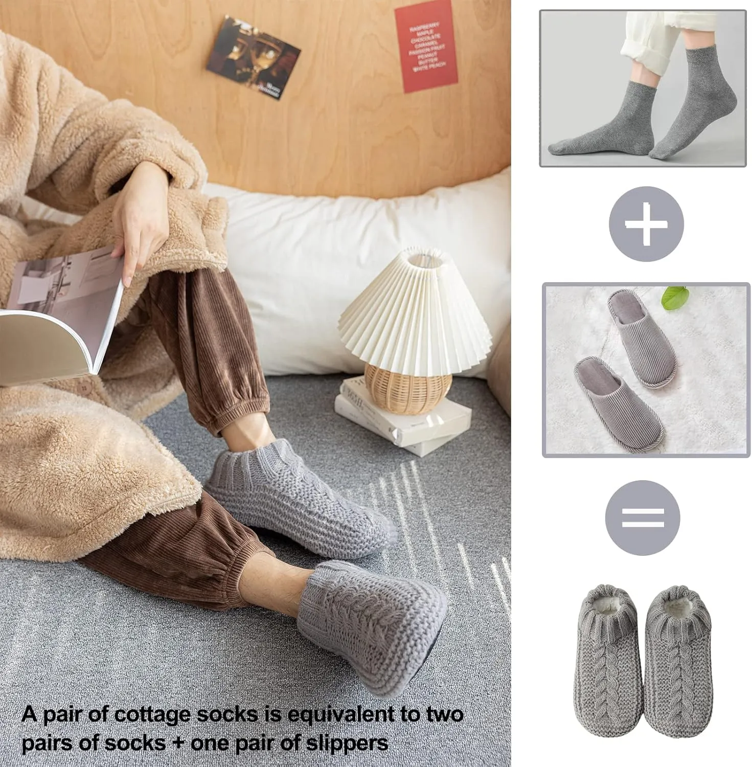 Vihir Cozy and Warm Men Slipper Socks - Non-Slip and Stylish Floor Indoor House Shoes