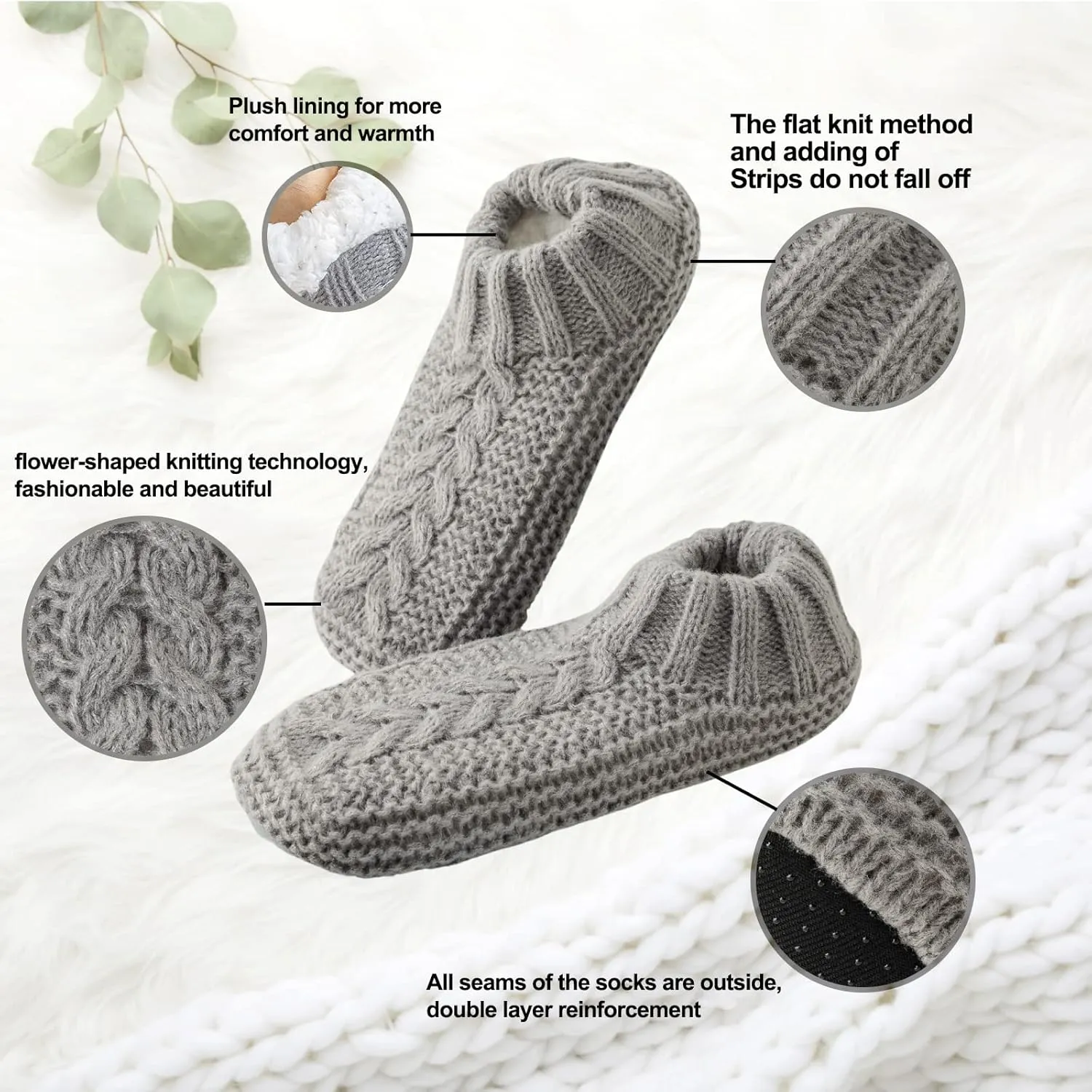 Vihir Cozy and Warm Men Slipper Socks - Non-Slip and Stylish Floor Indoor House Shoes
