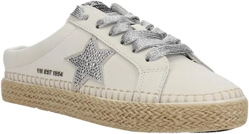 Vintage Havana Womens Melody Rhinestone Slip On Mule Sneakers Shoes Casual - Off White