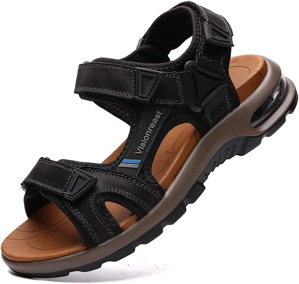 visionreast Mens Athletic Sandals Open Toe Hiking Outdoor Non-slip Sandals Air Cushion Sport Casual Beach Sandals