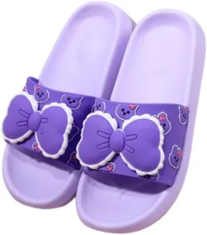 VOIV Cute Multi Colored Bow Tie Pillow Slipper Cloud Slides Non-Slip Summer Slipper