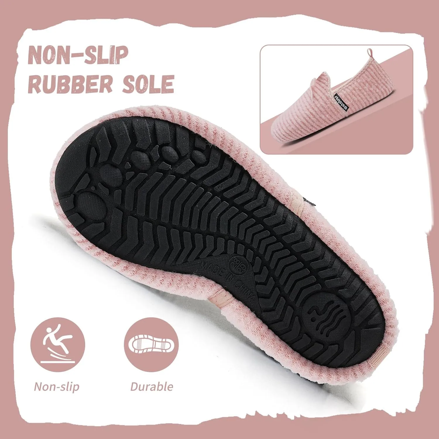 WateLves Kids Toddler Slippers Girls Boys Slip on House Shoes Lightweight Anti Slip Sock Slippers Winter Indoor Outdoor Walking Shoes