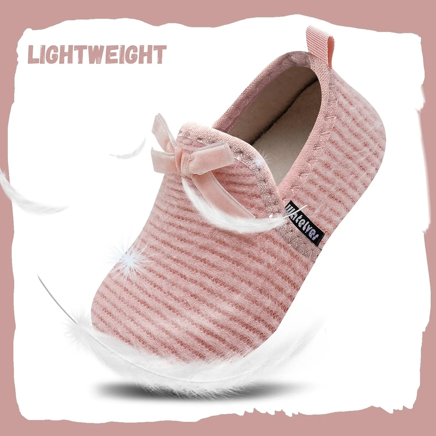 WateLves Kids Toddler Slippers Girls Boys Slip on House Shoes Lightweight Anti Slip Sock Slippers Winter Indoor Outdoor Walking Shoes