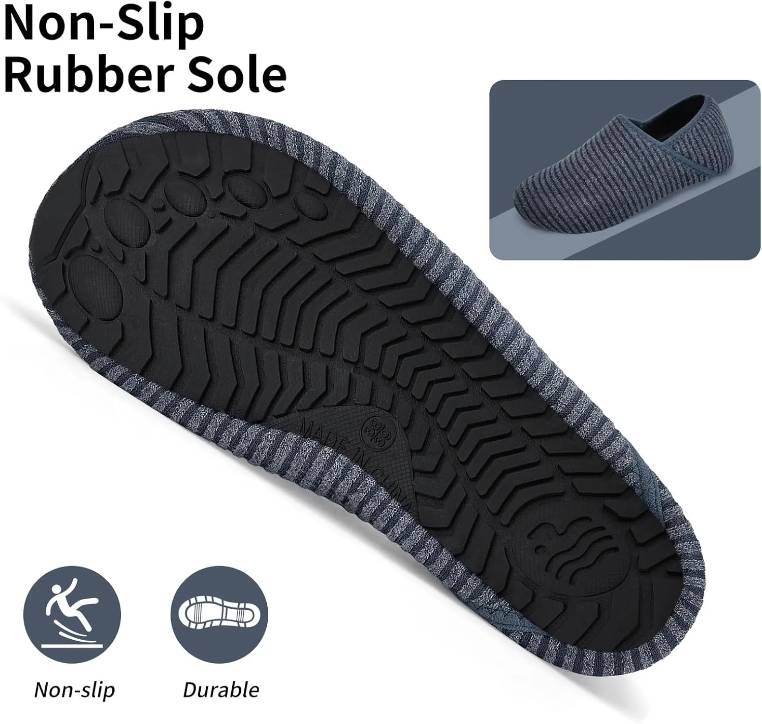 WateLves Womens & Mens Lightweight Cozy Faux Furry House Slippers - Rubber Sole Slip On Sock Shoes - Foldable Travel Slippers - Indoor & Outdoor