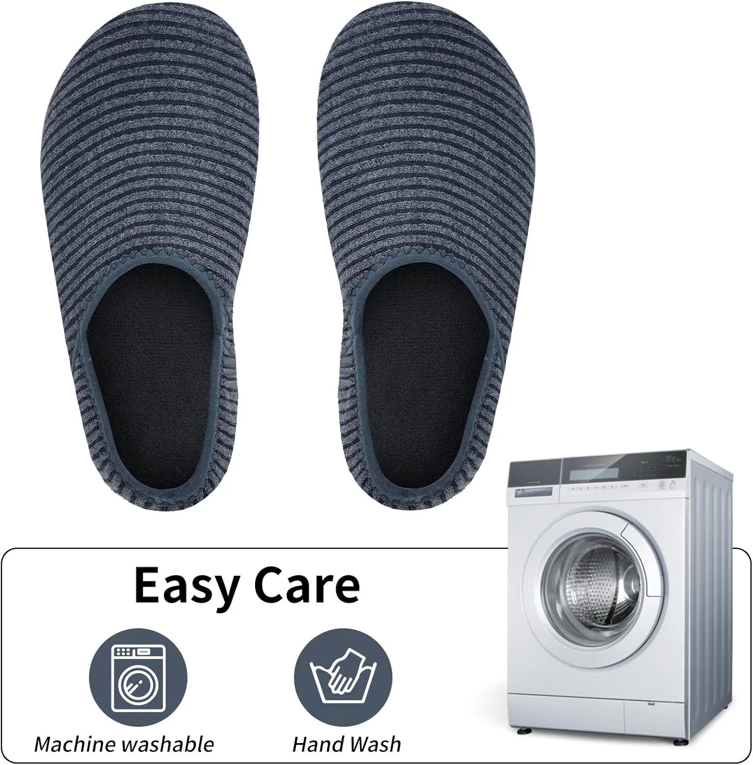 WateLves Womens & Mens Lightweight Cozy Faux Furry House Slippers - Rubber Sole Slip On Sock Shoes - Foldable Travel Slippers - Indoor & Outdoor