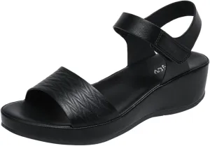Wedge Sandals for Women 2024 Women Sandals Fashionable New Pattern Simple Solid Color Wedge Hook Loop Comfortable