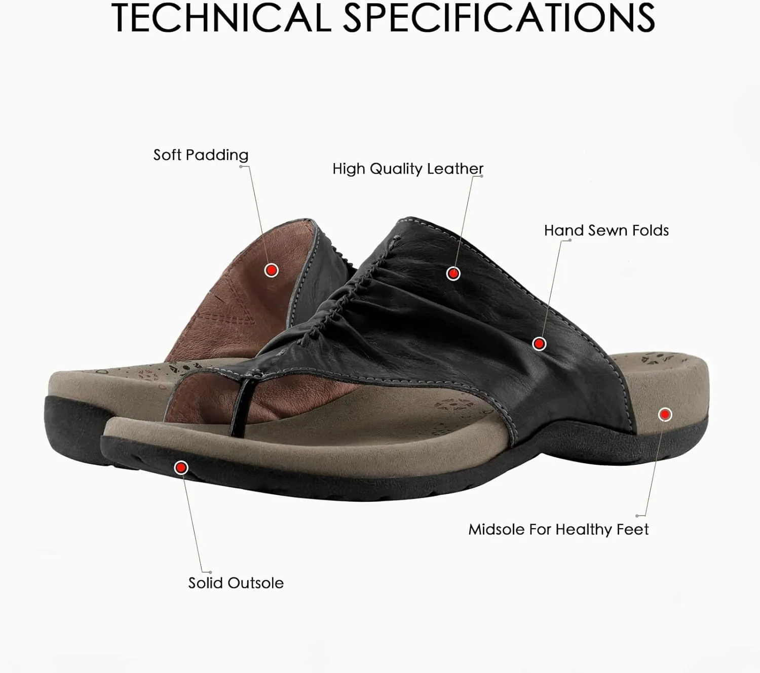 Women Comfort Sandals Flip Flop with Arch Support