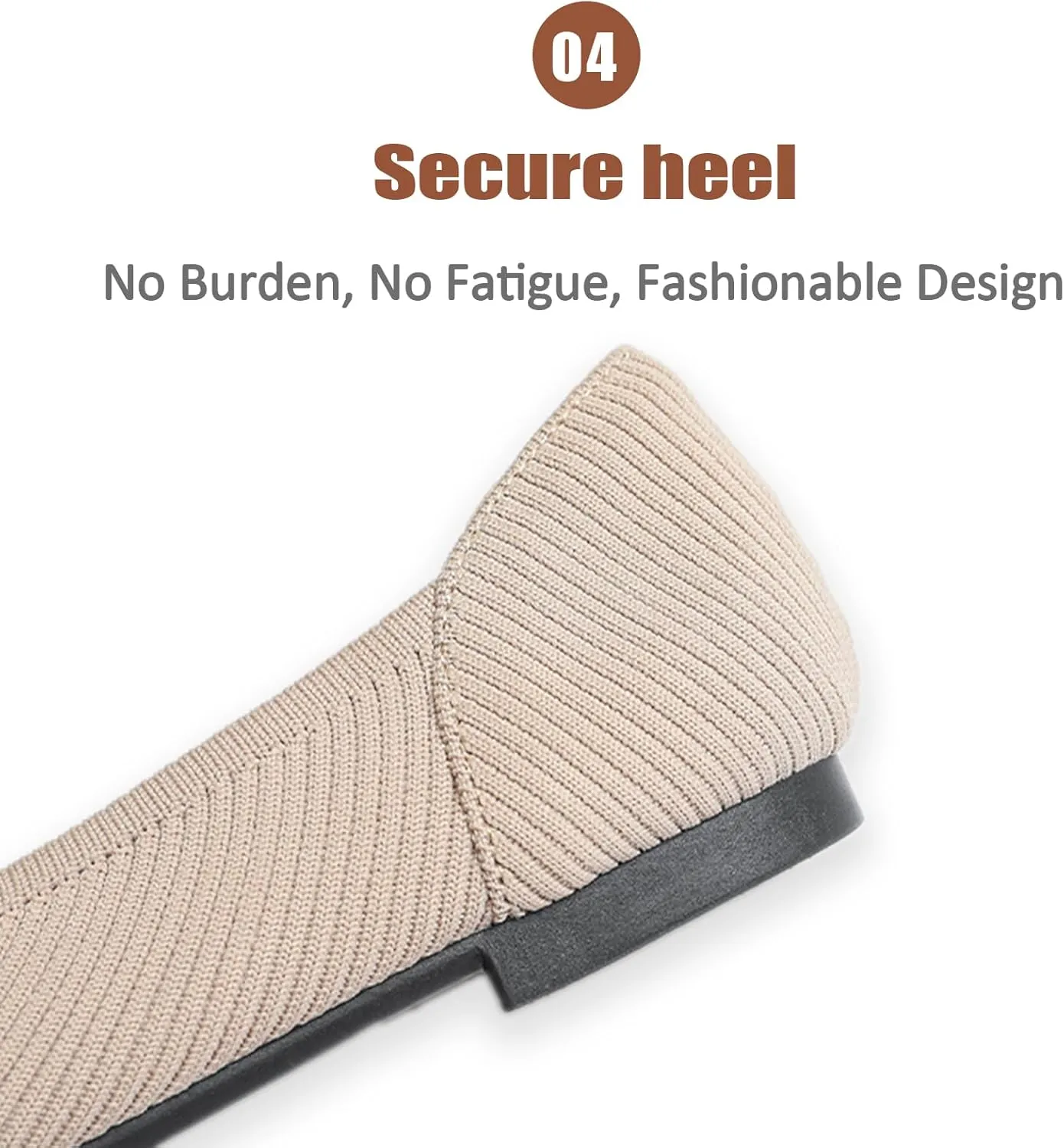 Women Knitted Striped Pointed Toe Mary Jane Flats with Adjustable Ankle Strap Comfort Casual Breathable Lightweight Washable Walking Shoes Dressy Ballet Flats for Office Dating
