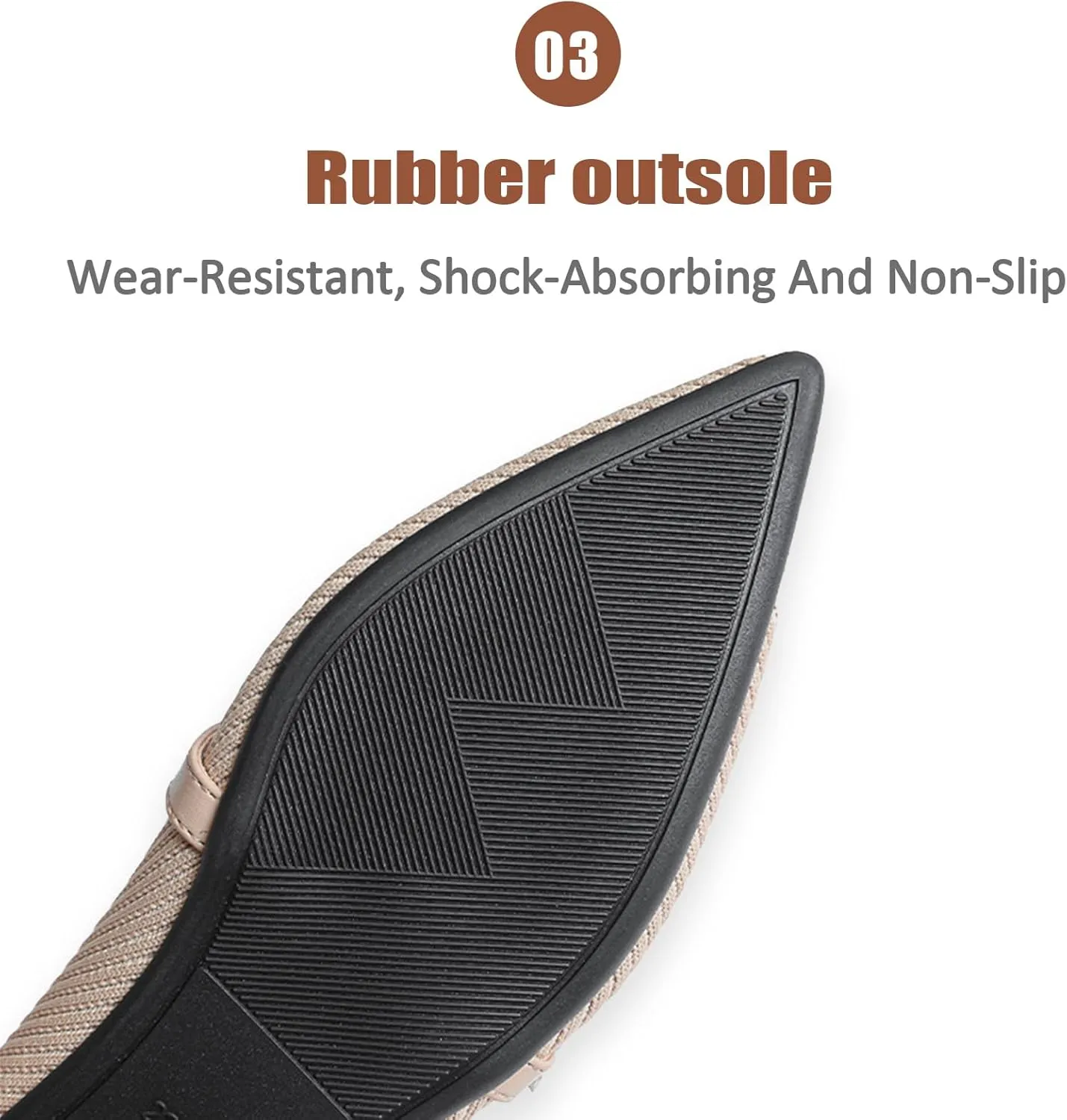 Women Knitted Striped Pointed Toe Mary Jane Flats with Adjustable Ankle Strap Comfort Casual Breathable Lightweight Washable Walking Shoes Dressy Ballet Flats for Office Dating
