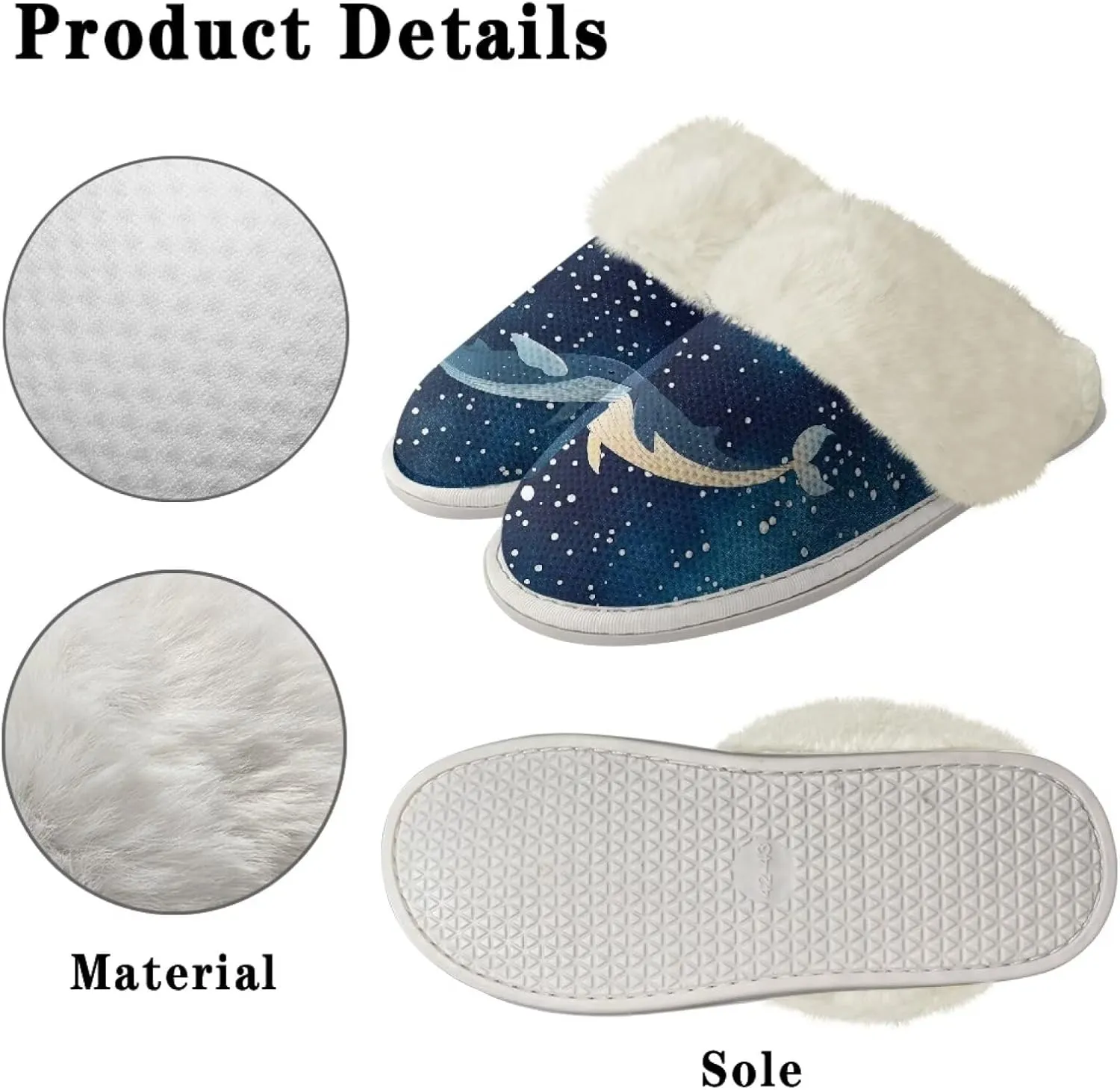 Women Men Slipper Fuzzy Slippers Lightweight House Slipper Non-slip Casual Slippers Indoor Shoes