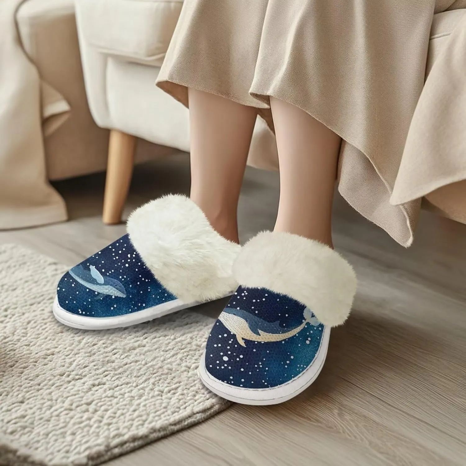 Women Men Slipper Fuzzy Slippers Lightweight House Slipper Non-slip Casual Slippers Indoor Shoes